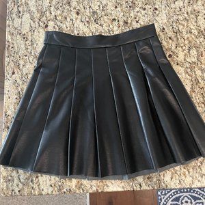 Aritzia Skirts | Leather Micro Pleated Skirt | Color: Black | Size: 4